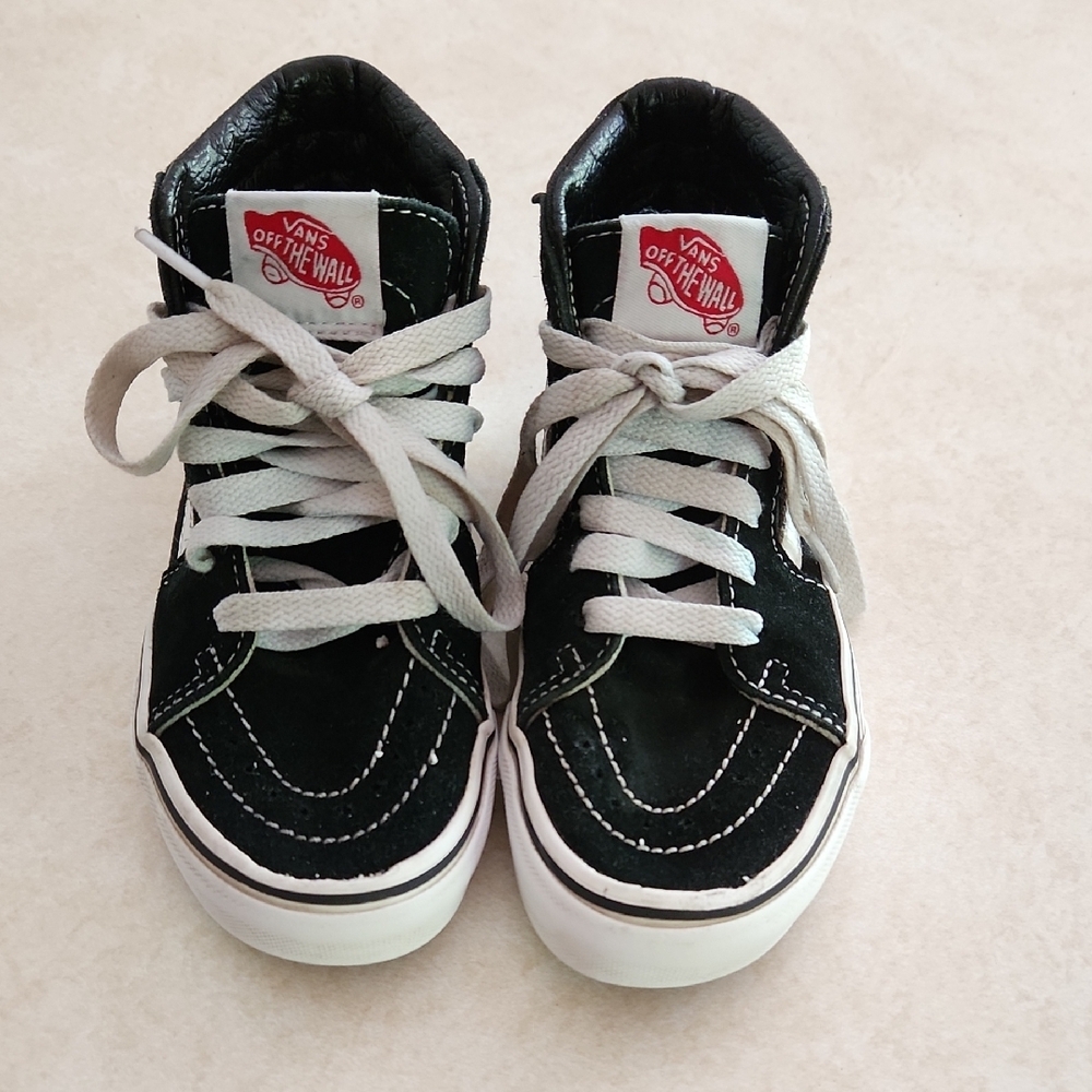 Vans Black and White High-Top Sneakers with Suede Upper